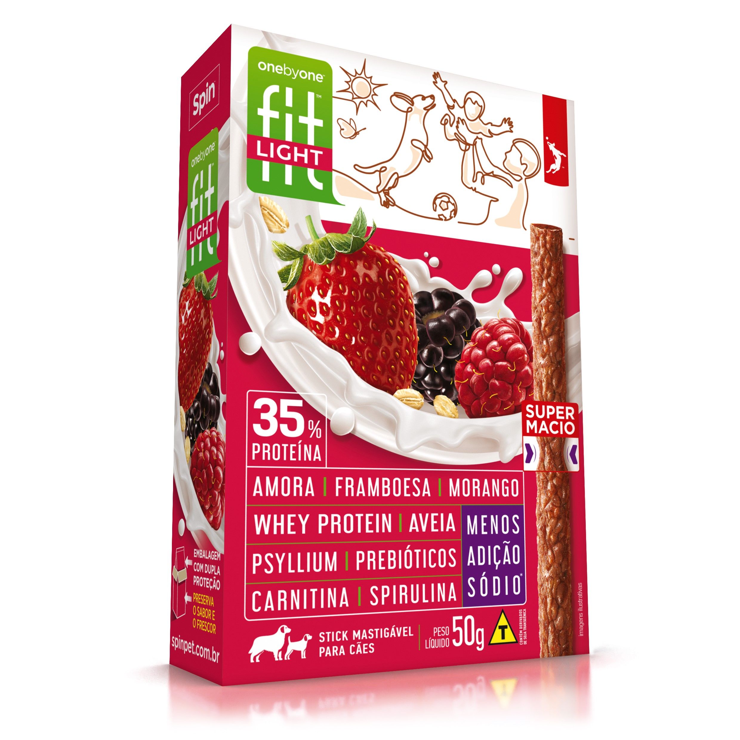 SPIN PET FIT STICK LIGHT FRUTAS 50G