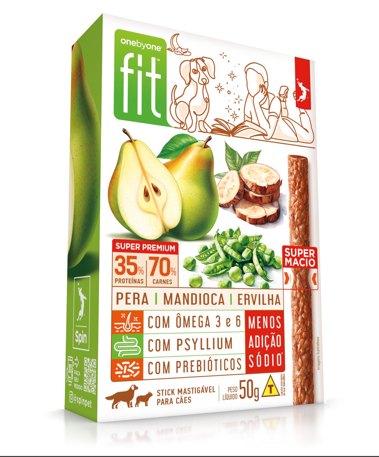 SPIN PET FIT PERA/MANDIOC/ERVIL 50G