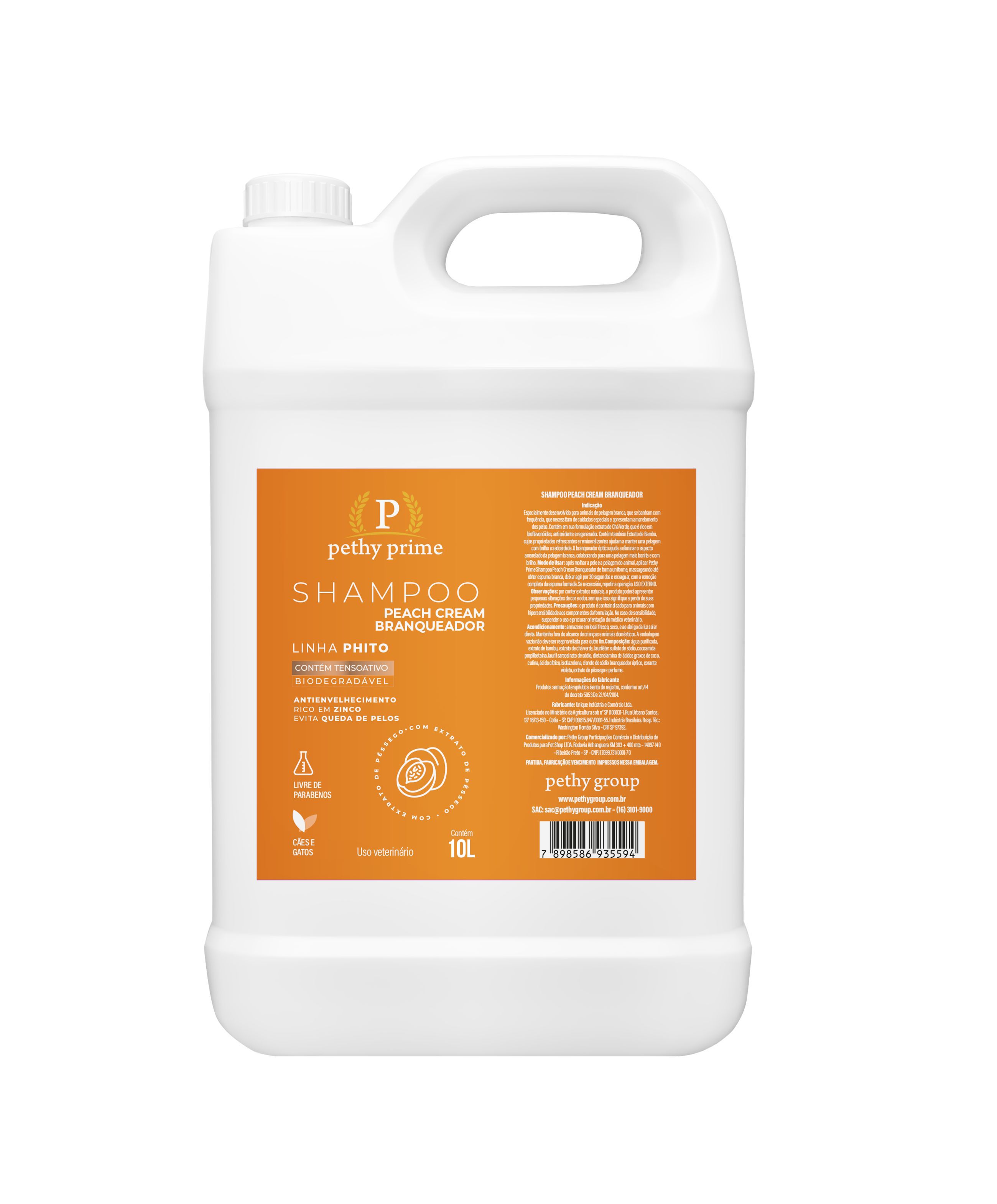 SHAMPOO P/CAO BRANQ PEACH CREAM 10L